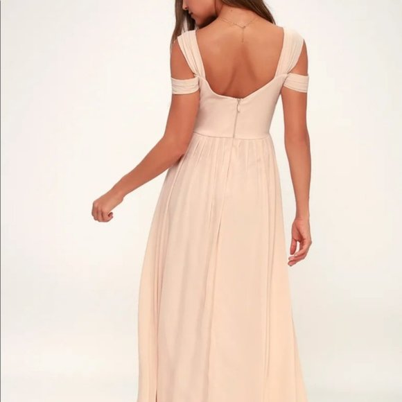 Lulus Make Me Move Blush Pink Prom Party Wedding Flowy Maxi Dress - Picture 4 of 16